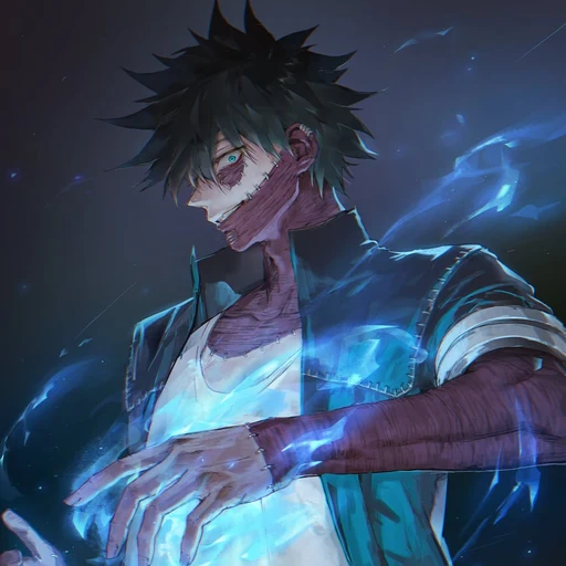 Dabi from My Hero Academia, an AI character on folk