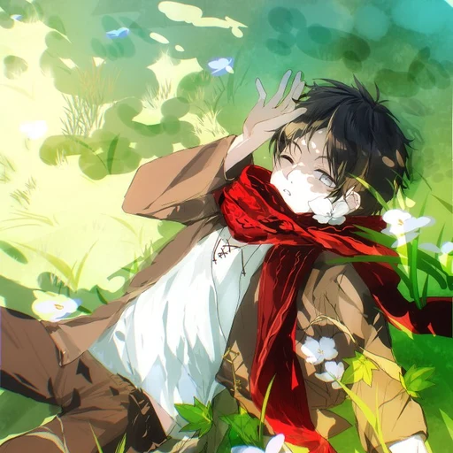 Eren Yeager from Attack on Titan, an AI character on folk