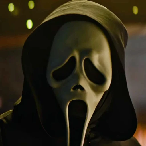 Ghostface from Scream franchise, an AI character on folk