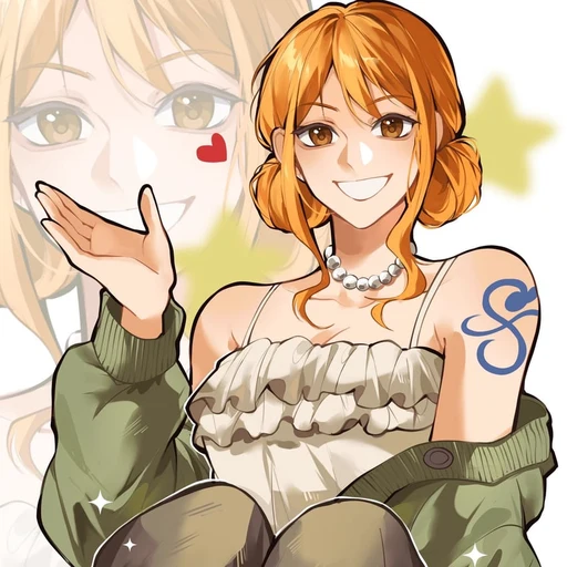 Nami from One Piece, an AI character on folk