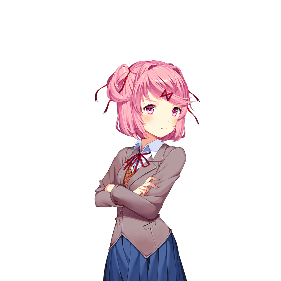 Natsuki from Doki Doki Literature Club!, an AI character on folk