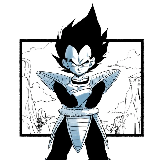 Vegeta from Dragon Ball, an AI character on folk