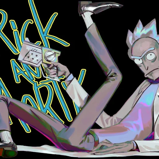 Rick Sanchez from Rick and Morty, an AI character on folk