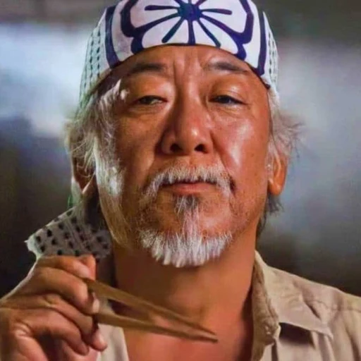 Mr. Miyagi from The Karate Kid franchise, an AI character on folk