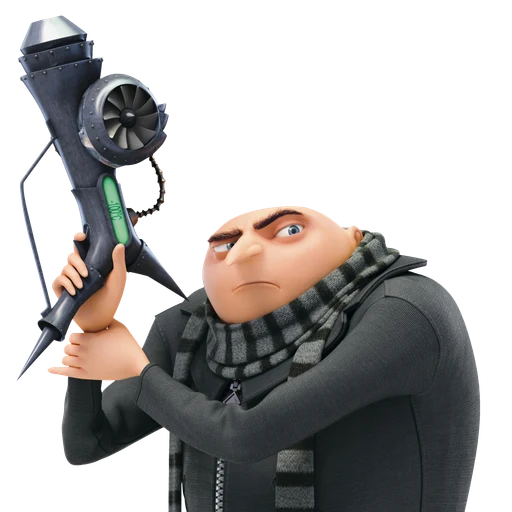 Gru from Despicable Me, an AI character on folk