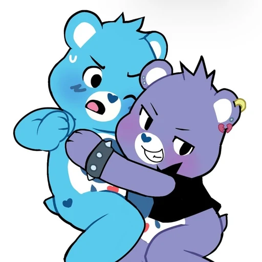 Grumpy bear from Care Bears, an AI character on folk