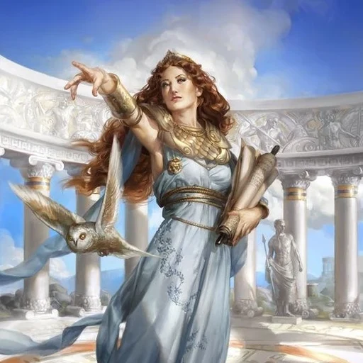 Athena goddess from Greek goddess, an AI character on folk