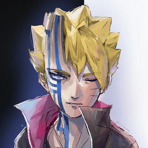 Boruto from Naruto series, an AI character on folk