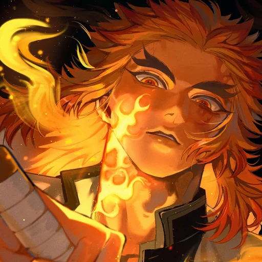Rengoku from Demon Slayer, an AI character on folk