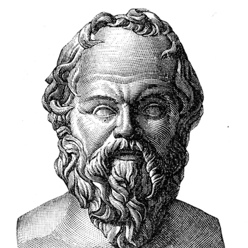 Socrates from ancient Greek philosopher, an AI character on folk