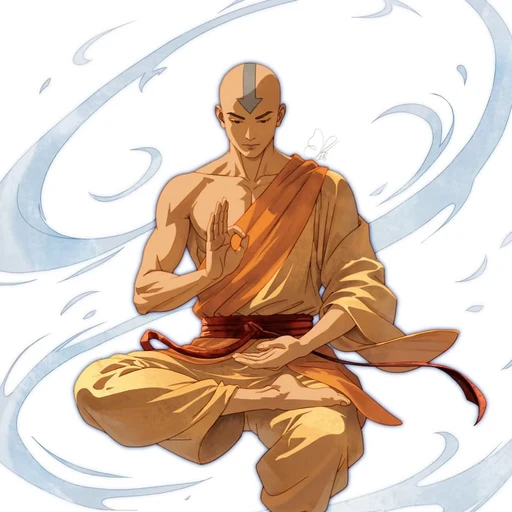 Aang from Avatar: The Last Airbender, an AI character on folk