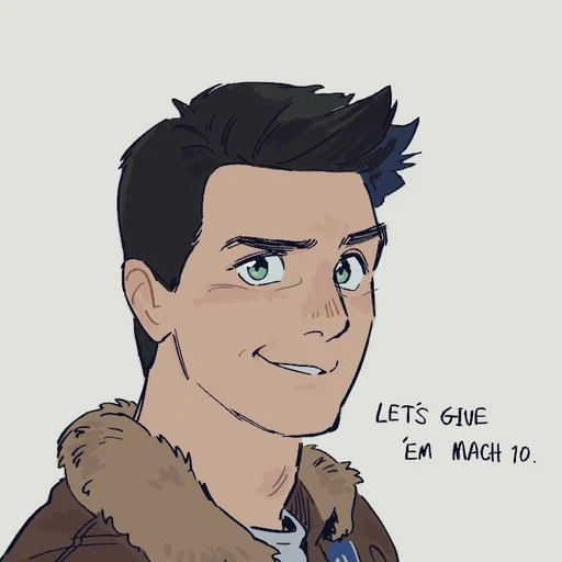 Maverick from Top Gun franchise, an AI character on folk