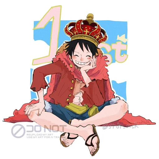 Luffy from One Piece, an AI character on folk