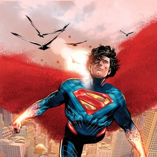 Superman from Absolute Universe, DC Comics, an AI character on folk