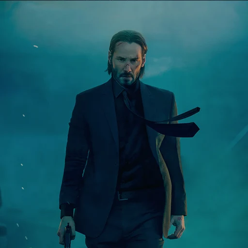 John wick from John Wick film series, an AI character on folk