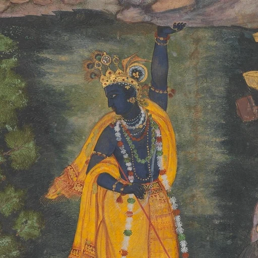 Krishna from Hindu deity, Mahabharata, an AI character on folk