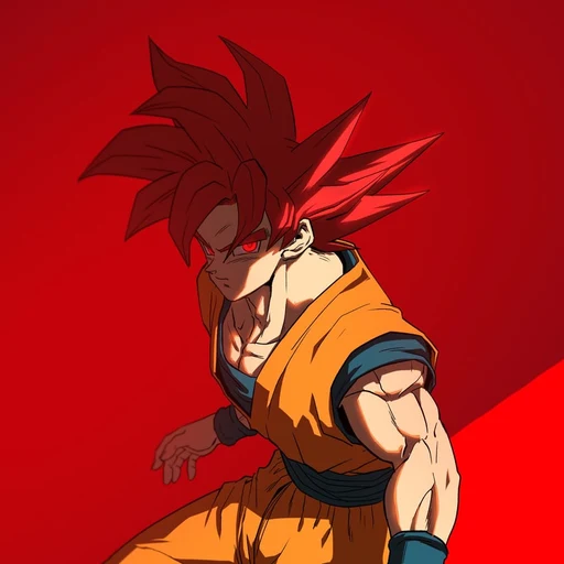 Goku super sayien from Dragon Ball, an AI character on folk