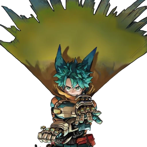 DEKU from My Hero Academia, an AI character on folk