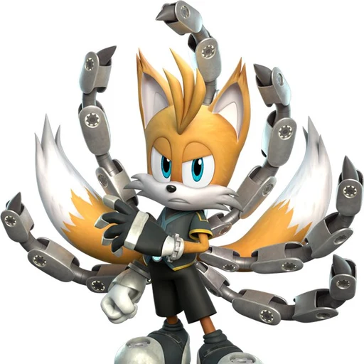 9 tail from Sonic Prime, an AI character on folk