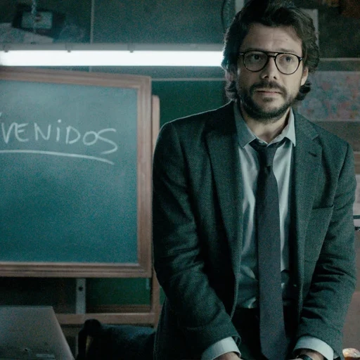 Professor from Money Heist from Money Heist, an AI character on folk