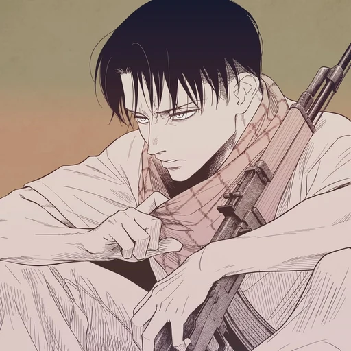 Levi from Attack on Titan, an AI character on folk