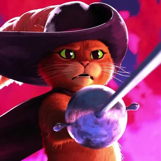 puss in boots from Shrek franchise, an AI character on folk