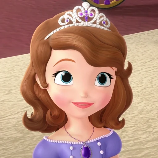 Sofia the first from Sofia the First, Disney Junior series, an AI character on folk
