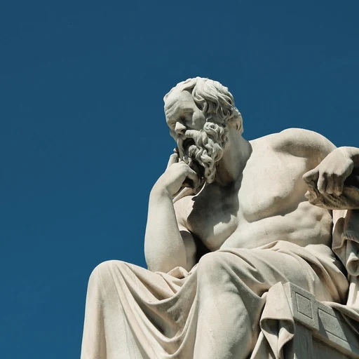 Socrates from ancient Greek philosopher, an AI character on folk
