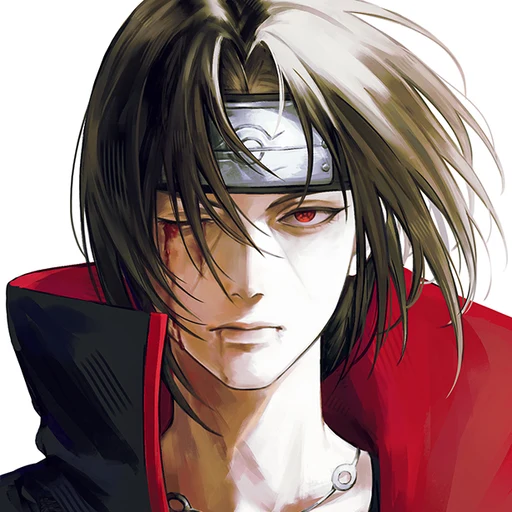 Itachi uchicha from Naruto, an AI character on folk