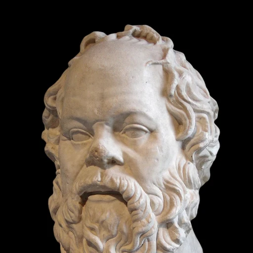 Socrates from ancient Greek philosopher, an AI character on folk