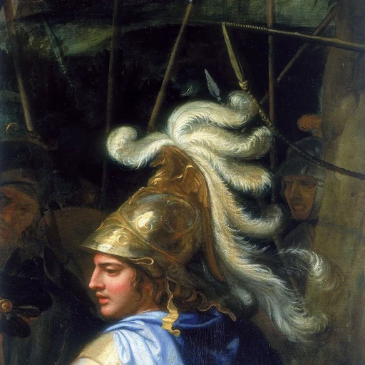 Alexander the great from Macedonian king, an AI character on folk