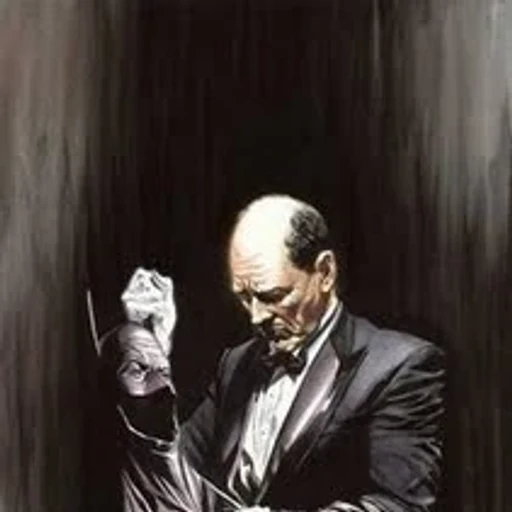 Alfred Pennyworth from DC Comics, Batman, an AI character on folk