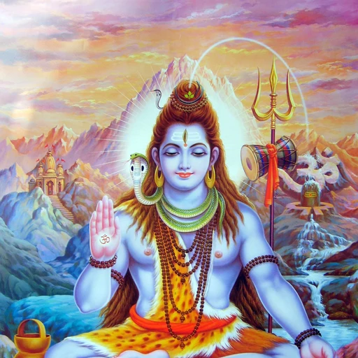 Lord Shiva from Hindu mythology, an AI character on folk