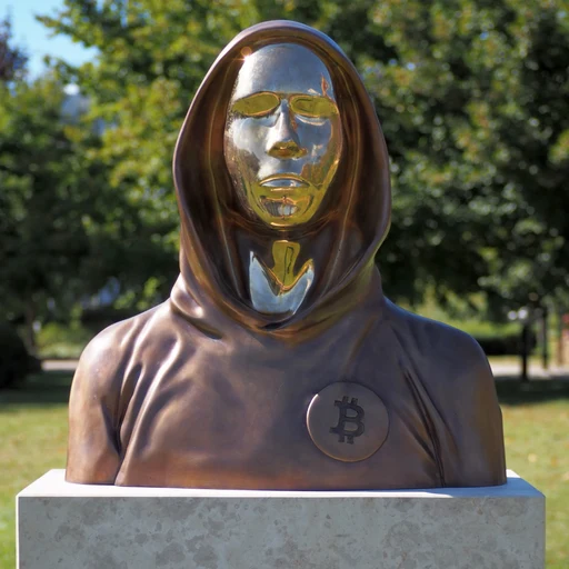 Satoshi Nakamoto from pseudonymous creator of Bitcoin, an AI character on folk