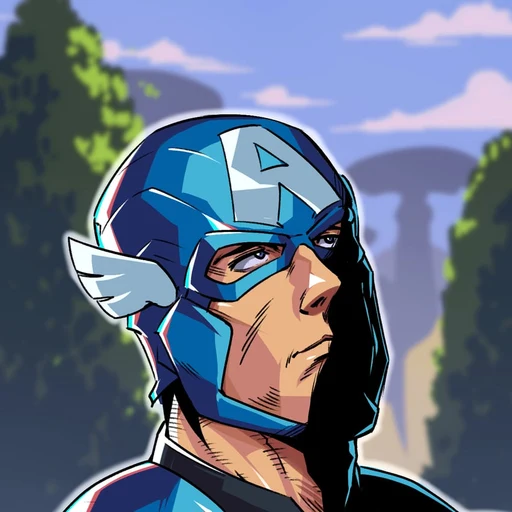 Captain America from Steve Rogers, Marvel Comics, an AI character on folk