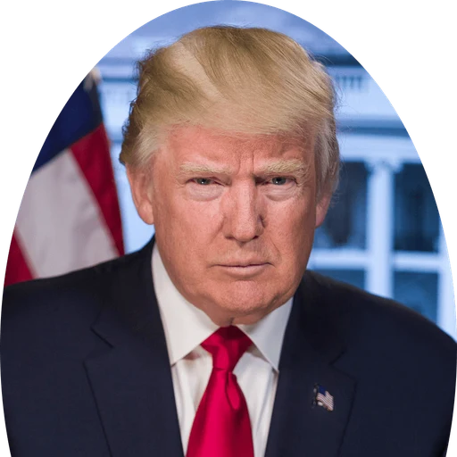 Donald trump from 45th and 47th President of the United States, an AI character on folk