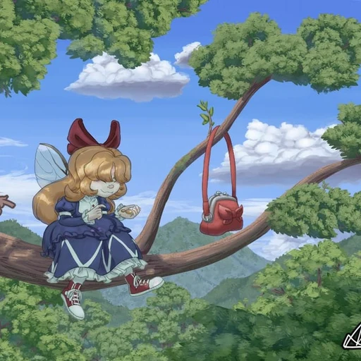 Tipsy from Touhou fairy original character card, an AI character on folk