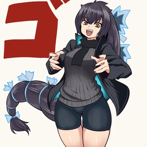Godzilla from Godzilla franchise, an AI character on folk