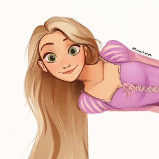 Repanzel from Tangled, an AI character on folk
