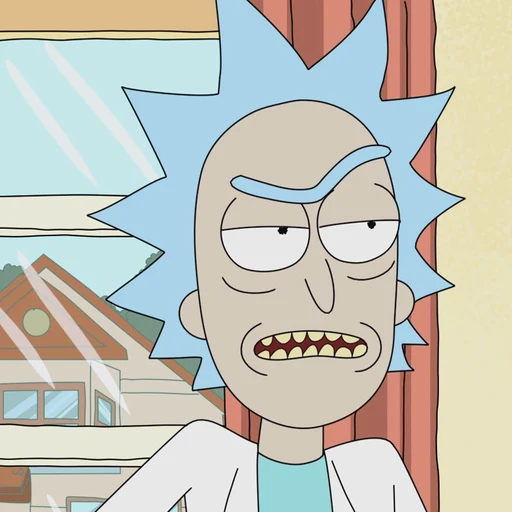 Rick sanchez from Rick and Morty, an AI character on folk