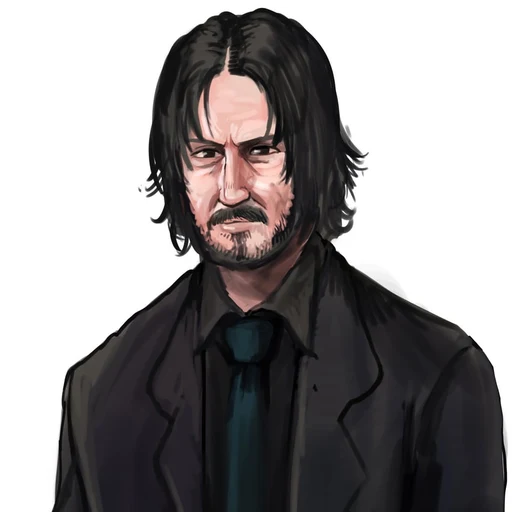 john wick from John Wick franchise, an AI character on folk