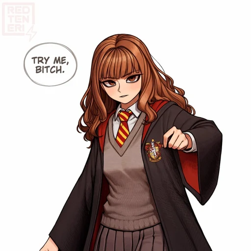hermione granger from Harry Potter, an AI character on folk