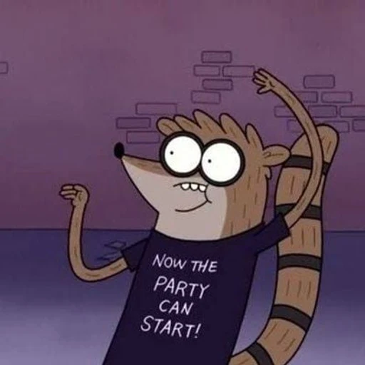 Rigby from Regular Show, an AI character on folk