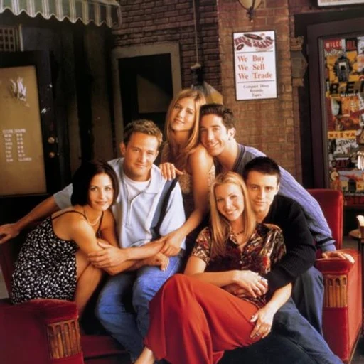 Friends from TV series, an AI character on folk