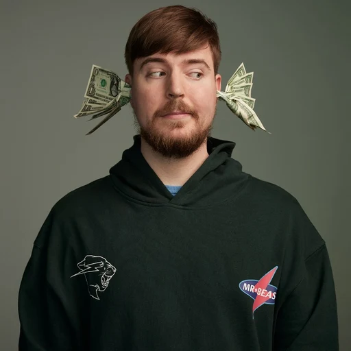 Mr beast from YouTuber, Jimmy Donaldson, an AI character on folk