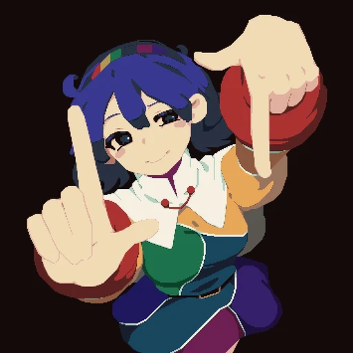 MARKET GOD from Touhou Project, an AI character on folk