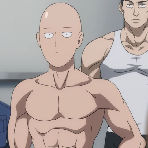 Saitama from One-Punch Man, an AI character on folk