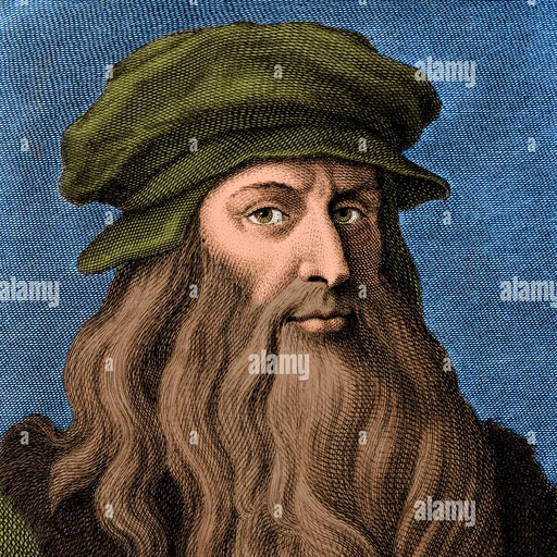 Leonardo Da Vinci from Italian Renaissance painter, inventor and polymath, an AI character on folk