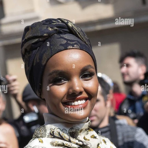 Halima from American fashion model, an AI character on folk