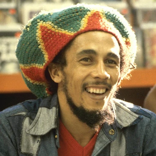 Bob Marley from Jamaican reggae singer and songwriter, an AI character on folk